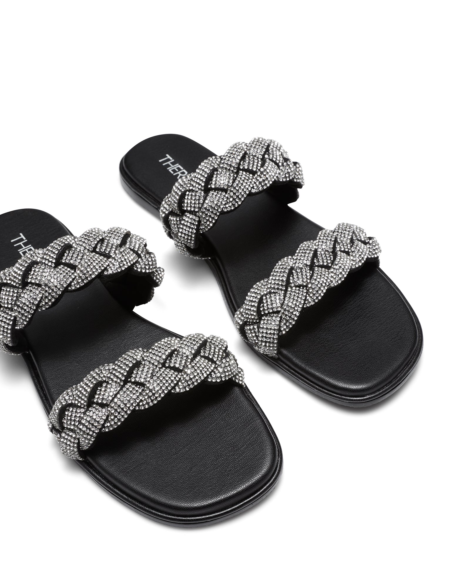 Therapy Shoes Glamour Black | Women's Sandals | Slides | Flats | Diamante