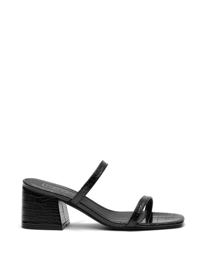 Therapy Shoes Goldie Black Croc | Women's Heels | Sandals | Mules | Slip On
