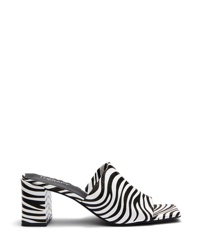 Therapy Shoes Grimes Zebra | Women's Heels | Sandals | Mules | Square Toe