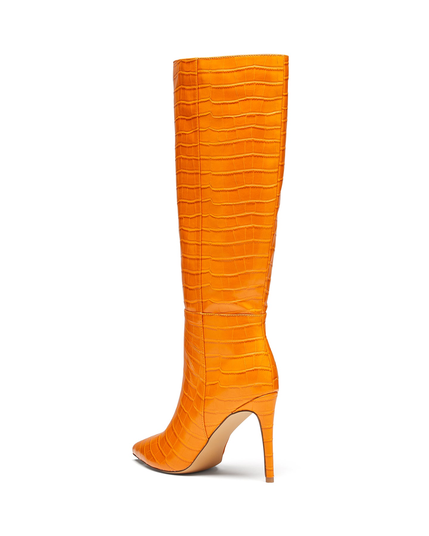 Orange high heel boots deals