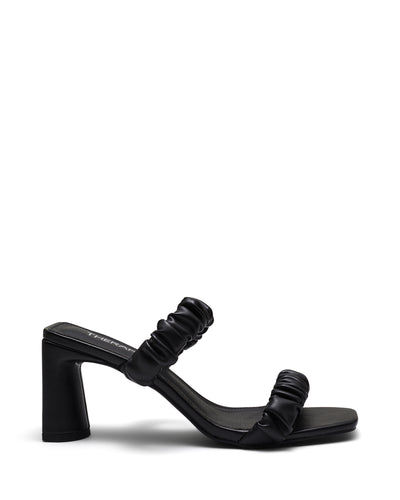 Therapy Shoes Kava Black | Women's Heels | Sandals | Mule | Ruched