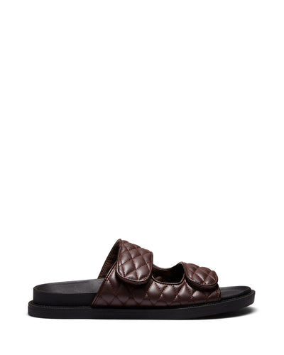 Therapy Shoes Linda Chocolate | Women's Slides | Sandals | Flatform | Quilted