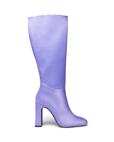 Therapy Shoes Muse Lilac Satin | Women's Boots | Knee High | Tall | 90's