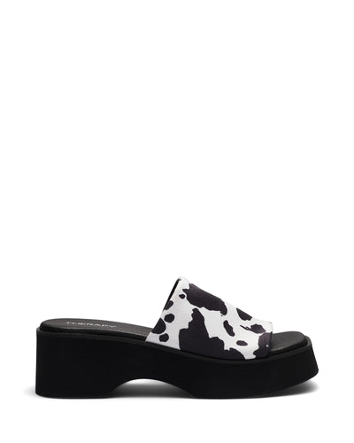 Therapy Shoes Naomi Black Cow | Women's Sandals | Slides | Platform