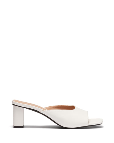 Therapy Shoes Piper White | Women's Heels | Sandals | Mules | Square