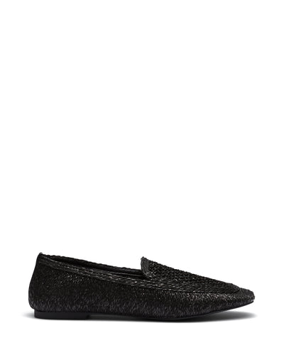 Therapy Shoes Rach Black | Women's Loafer | Flat | Raffia | Slip On
