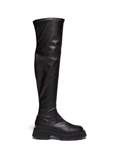 Therapy Shoes Ritual Black Smooth | Women's Boots | Over The Knee | Chunky