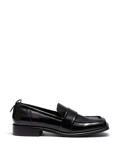 Therapy Shoes Roland Black High Shine | Women's Loafers | Flats | Square Toe