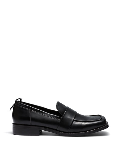 Therapy Shoes Roland Black Smooth | Women's Loafers | Flats | Square Toe