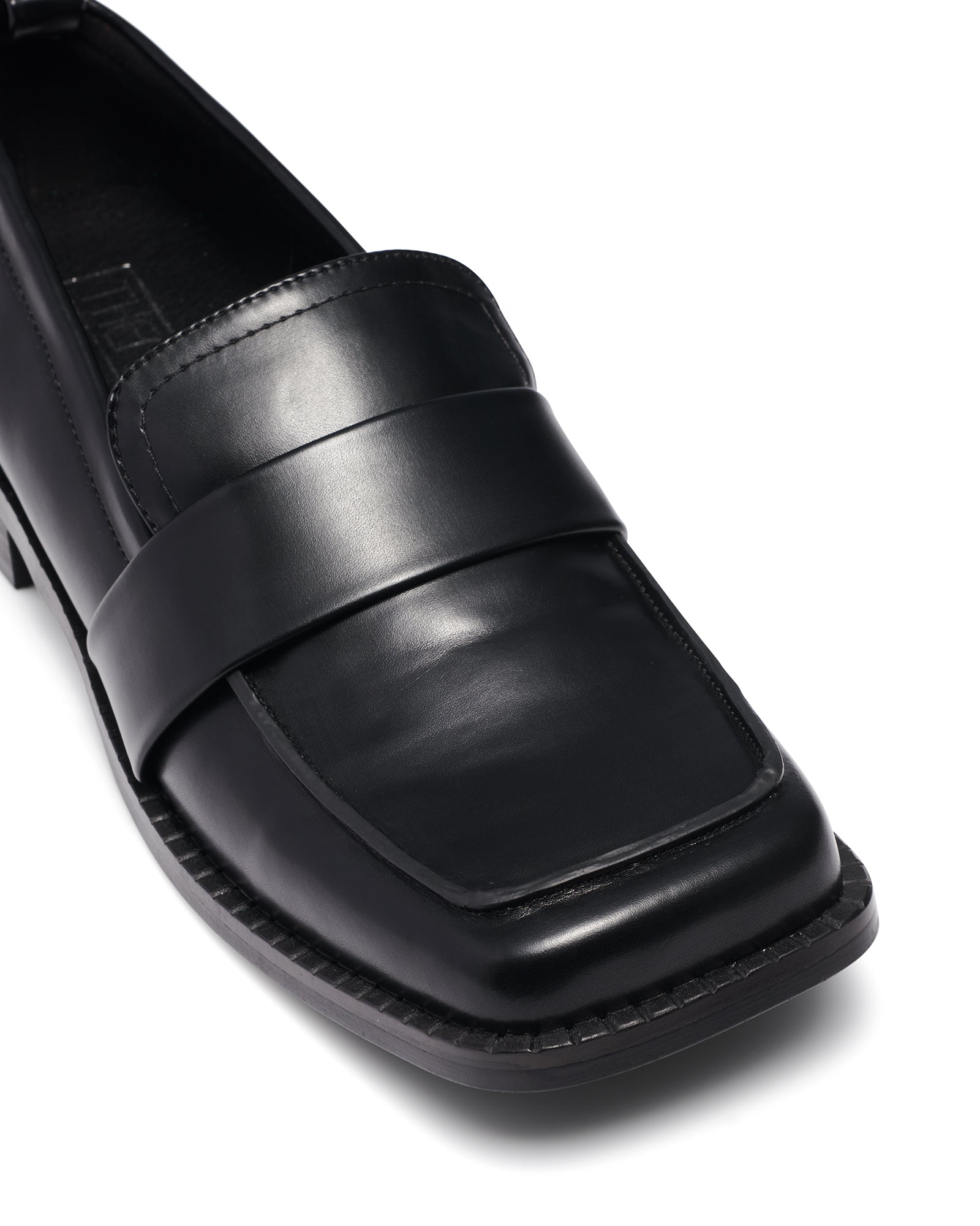 Therapy Shoes Roland Black Smooth | Women's Loafers | Flats | Square Toe
