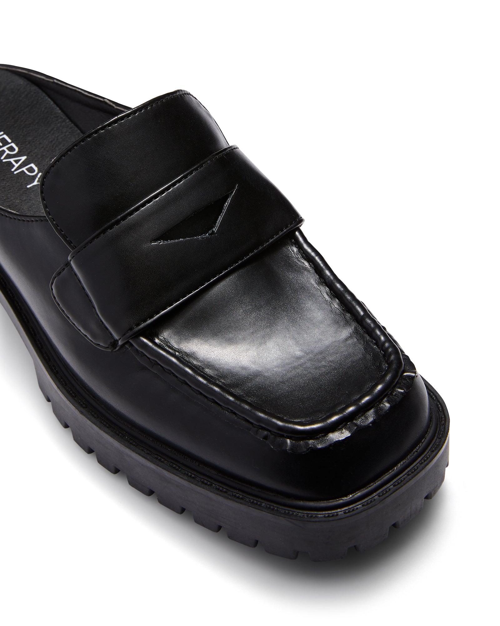 Therapy Shoes Royal Black Smooth | Women's Loafers | Flats | Square Toe