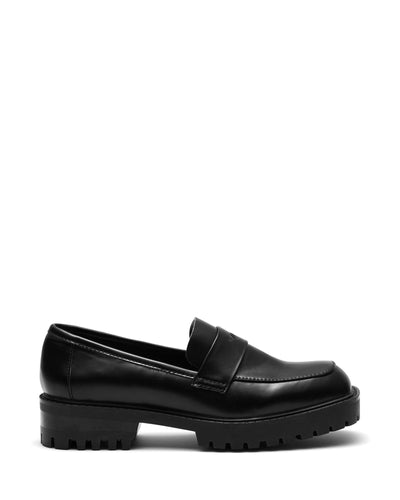 Therapy Shoes Royce Black Smooth | Women's Loafers | Flats | Square Toe