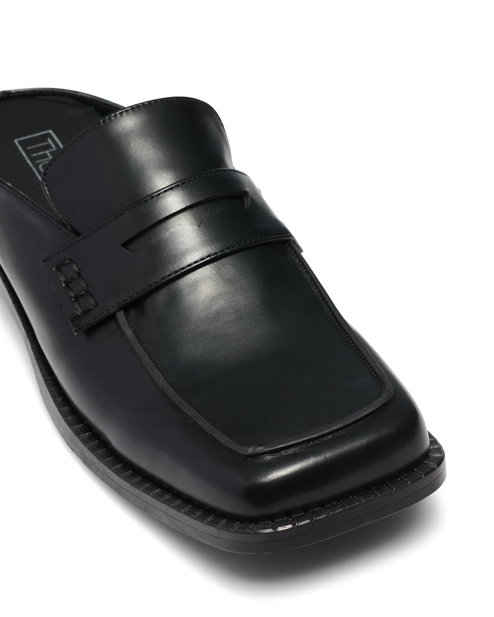 Therapy Shoes Rupert Black Smooth | Women's Loafers | Flats | Square Toe