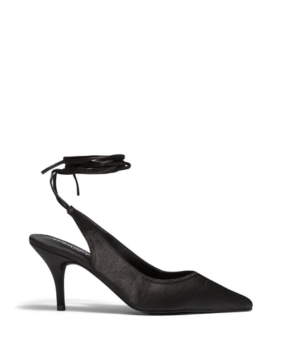 Therapy Shoes Satisfy Black | Women's Heels | Pumps | Tie Up | Satin 