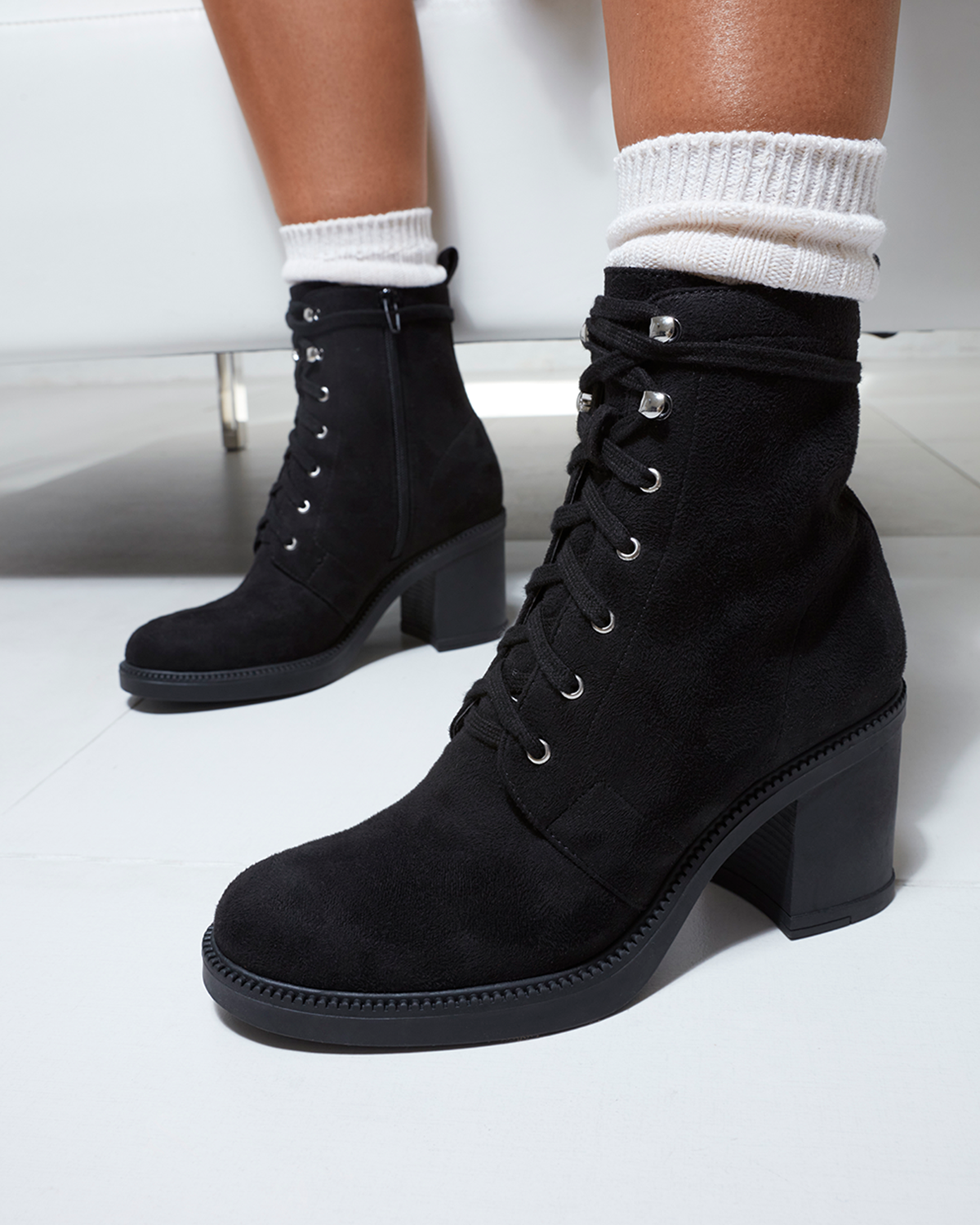 Therapy Shoes Sloane Black | Women's Boots | Lace Up | Ankle | Chunky
