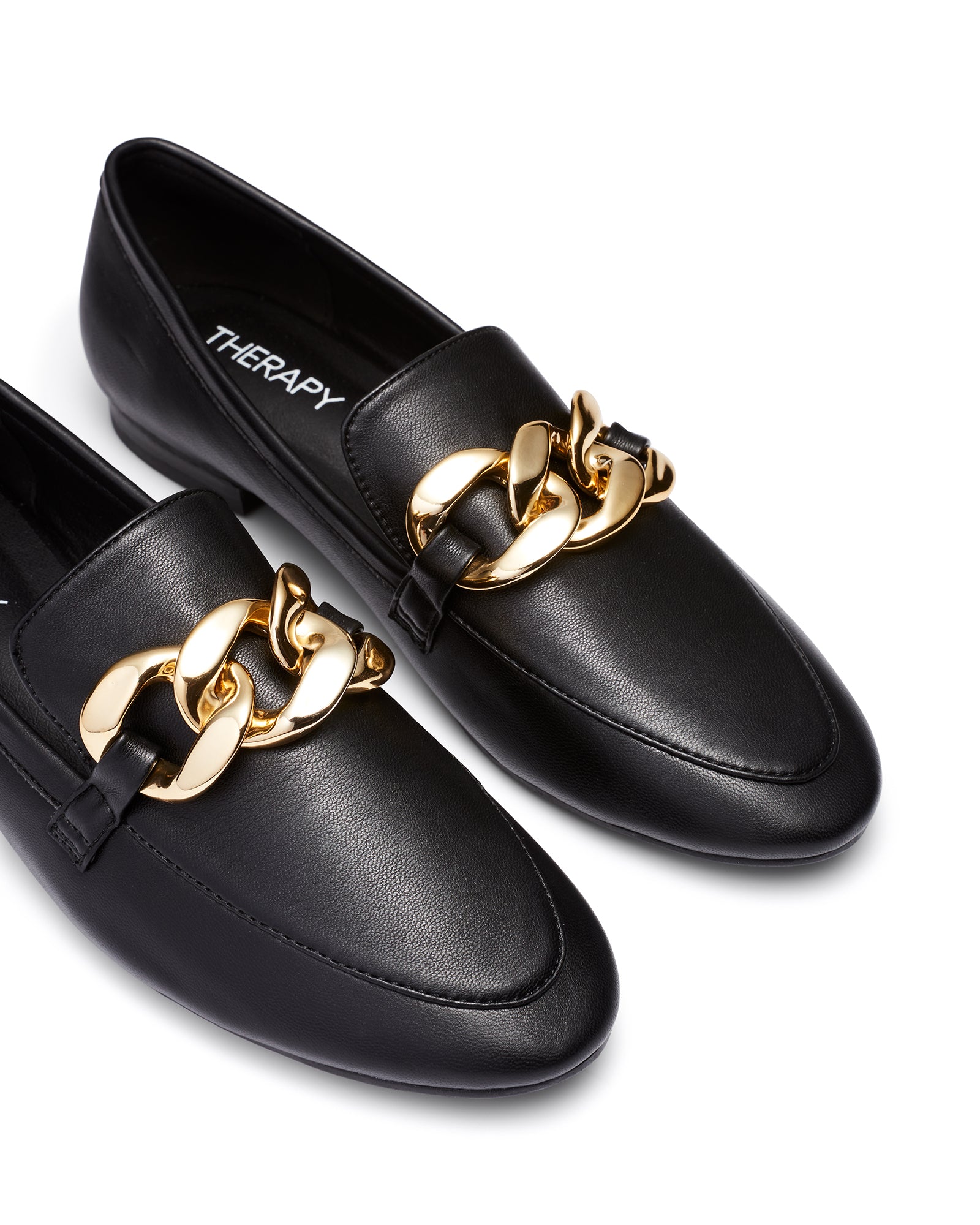 Therapy Shoes Swerve Black | Women's Loafer | Flat | Slip On | Chain