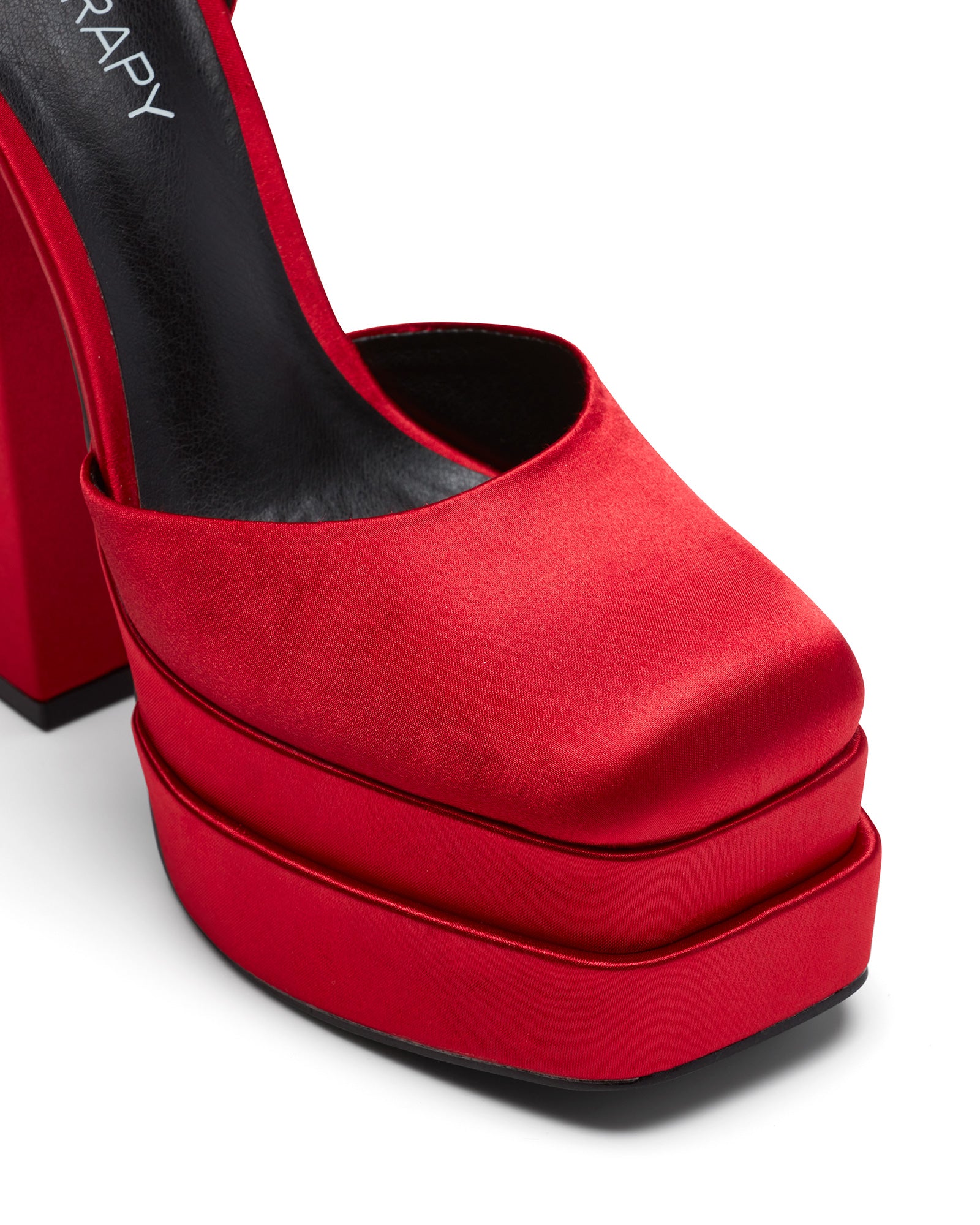Therapy Shoes Viva Red Satin | Women's Heels | Platform | High Block